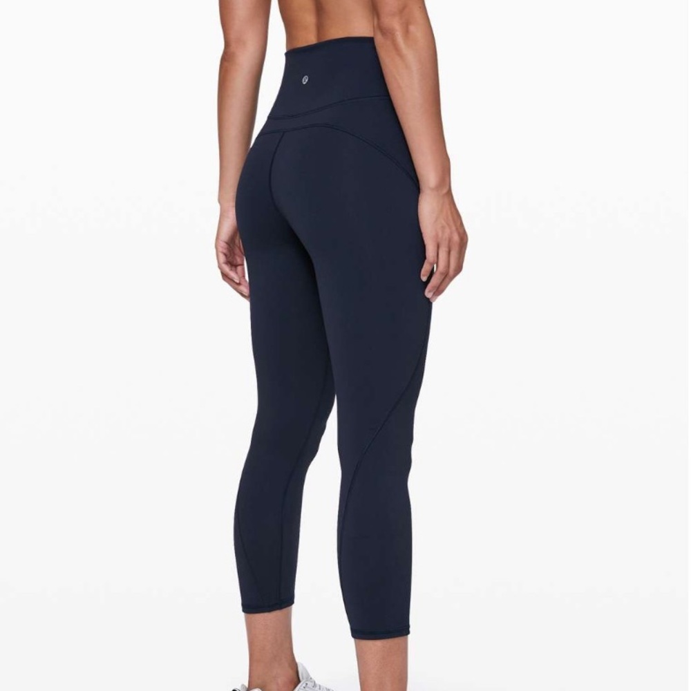 Navy in movement crop lululemon leggings